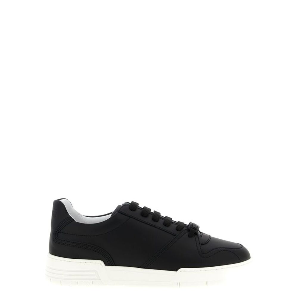 Moschino Black Leather Low Top Men's Sneakers